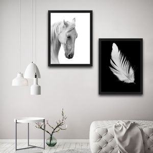 Wallity Uokvirena slika (2 komada), White Feather Horse Set