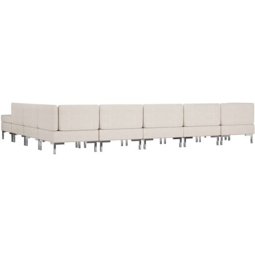 9-dijelni set sofa od tkanine krem slika 5