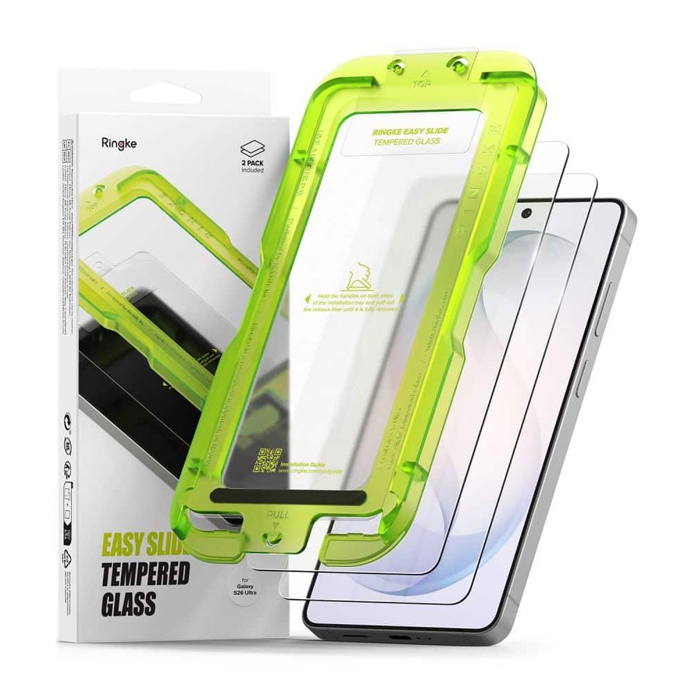 Kaljeno staklo Ringke Easy Slide (2 kom) za Samsung Galaxy S26 Ultra sa montažnim okvirom – clear slika 1