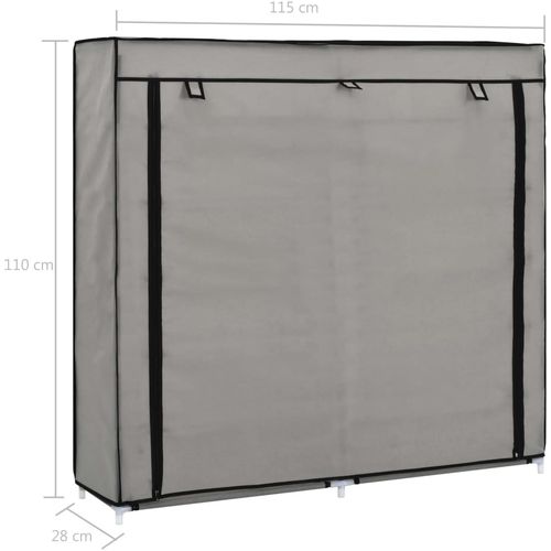 282434 Shoe Cabinet with Cover Grey 115x28x110 cm Fabric slika 25