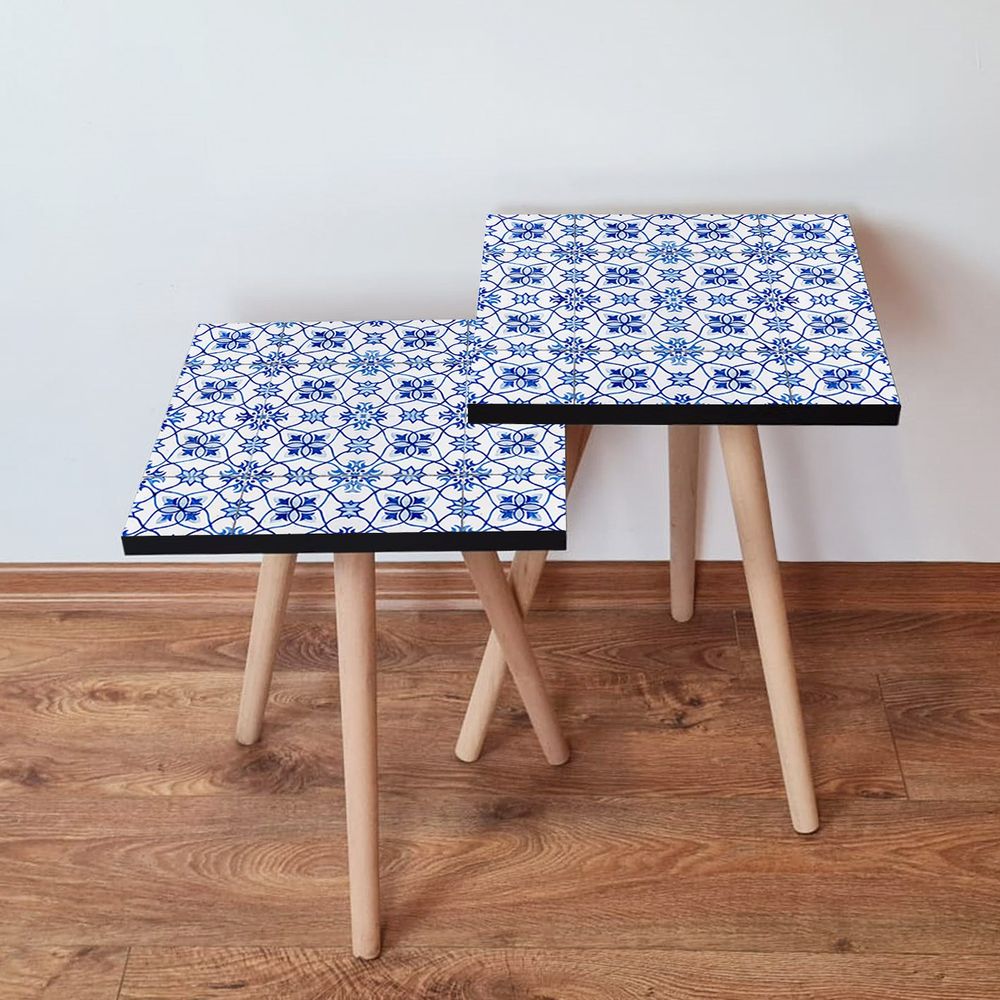 Nesting stolovi 2Shp37 - (2 komada) - boje: mornarsko plava, bijela slika 1
