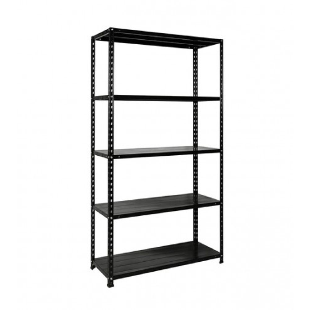Metalna polica 100x40x190 cm, 5 katova, 70 kg, crna slika 1