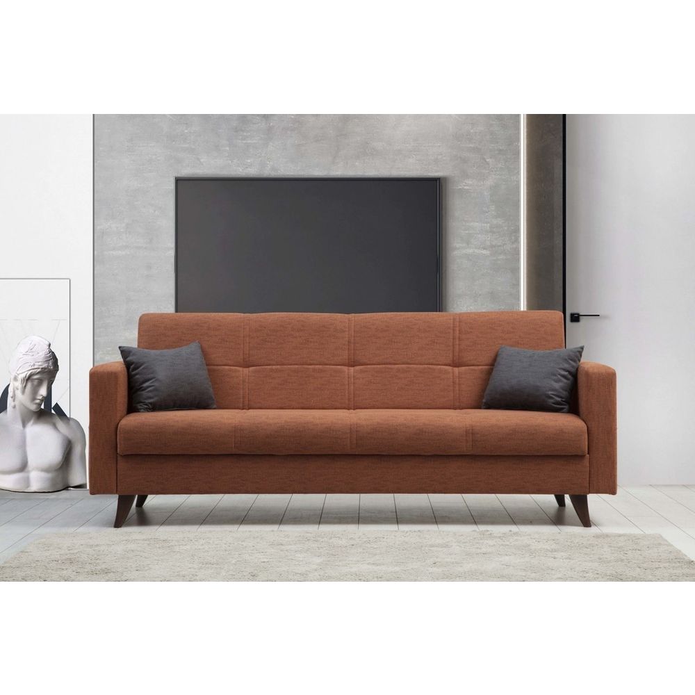 Polya - Sofa na razvlačenje u crvenoj boji za tri osobe slika 1