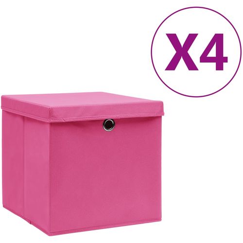 Kutije za pohranu s poklopcima 4 kom 28 x 28 x 28 cm ružičaste slika 19