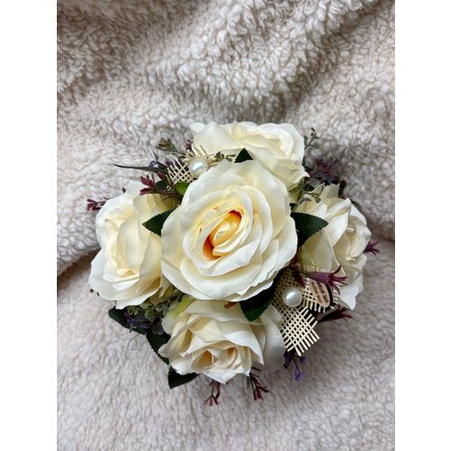 7seas365 ukrasni dekor - Bijele ruže srebrno roza zdjela slika 4