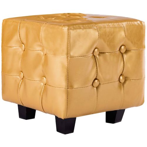 Fotelja od umjetne kože s osloncem za noge zlatna slika 10