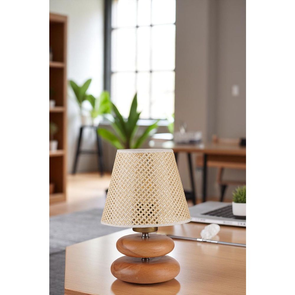 Opviq Stolna lampa 941, bež, hrast slika 1