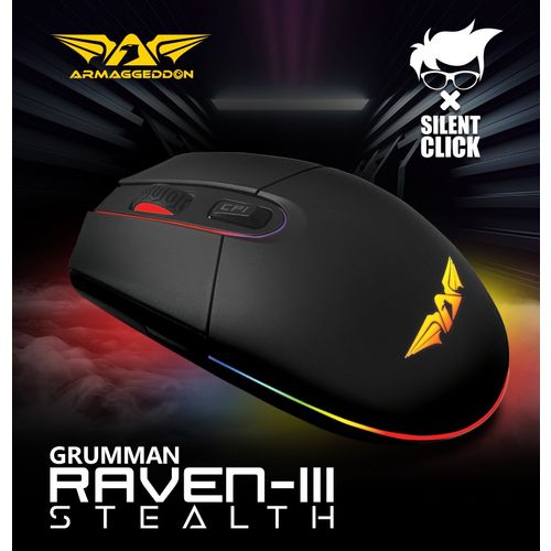 ARMAGGEDDON Raven III Stealth Gaming miš USB optički slika 3