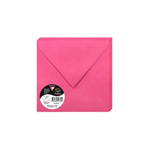 Clairefontaine kuverte Pollen 165x165mm 120gr intensive pink 1/20 slika 1