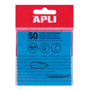 Blok Apli samoljepljivi 75x75mm plavi transparent 50L 19571