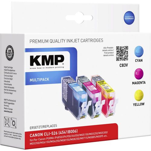 KMP tinta zamijenjen Canon CLI-526 kompatibilan kombinirano pakiranje cijan, purpurno crven, žut C83V 1515,0050 slika 1