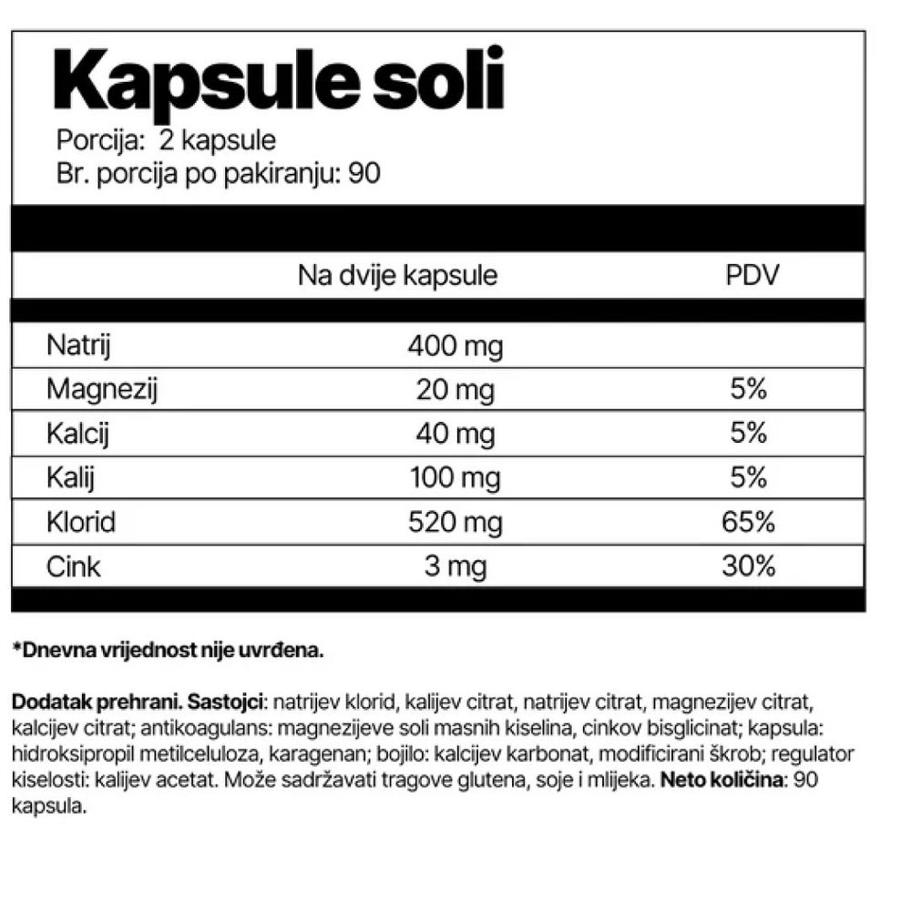 4Energy Salt Caps Electrolyte Blend, 90 kapsula - Kapsule soli slika 3