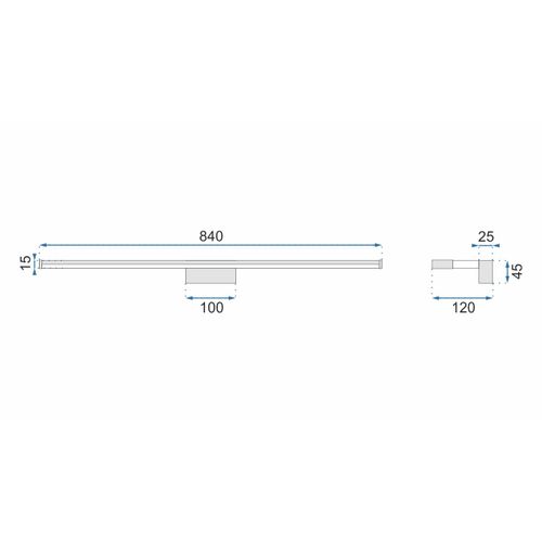 TOOLIGHT LED ZIDNA SVJETILJKA U KUPAONICI IZNAD ZRCALA 18W 90CM APP371-1W CHROME slika 10