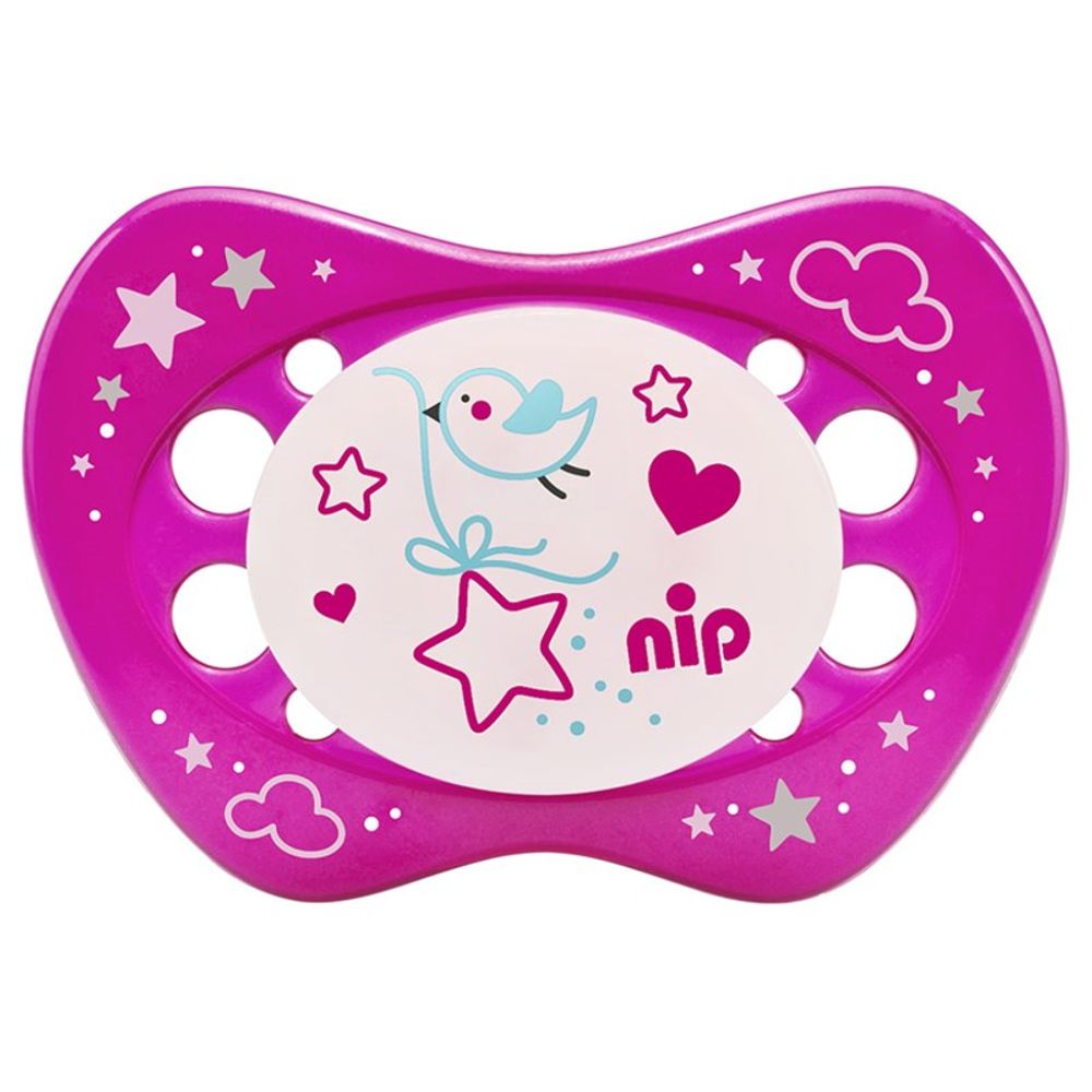 nip® Duda varalica Night 0-6mj (veličina 1) - Silikon, 2kom Pink slika 2