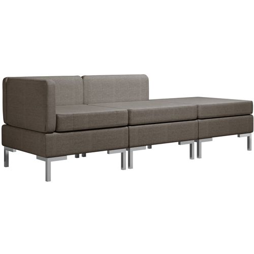 3-dijelni set sofa od tkanine smeđe-sivi slika 15