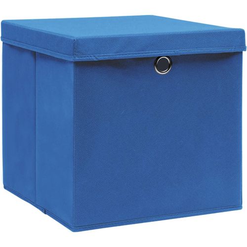 Kutije za pohranu s poklopcima 4 kom 28 x 28 x 28 cm plave slika 15
