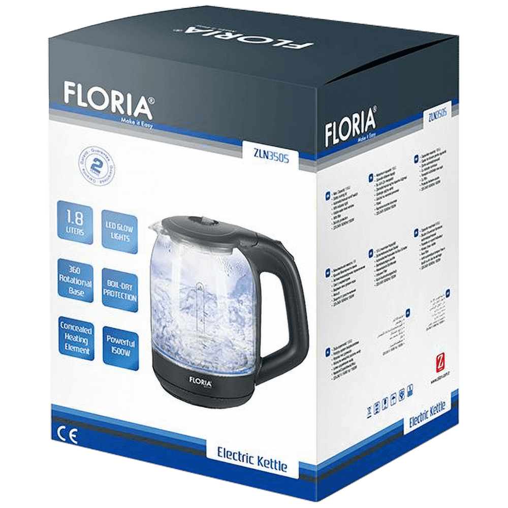 Floria Kuhalo za vodu, zapremina 1,7 l, 1850-2200 W, staklo - ZLN3505 slika 2