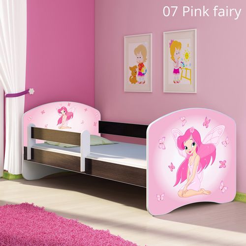 Dječji krevet ACMA s motivom, bočna wenge 140x70 cm - 07 Pink Fairy slika 1