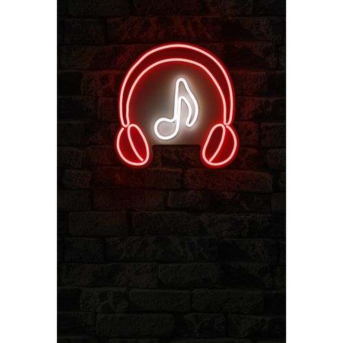 Wallity Ukrasna plastična LED rasvjeta, Music Sound Headphones - Red slika 2