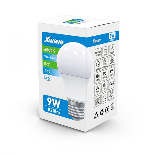 Xwave E27 9W SL-B-A9-4K LED Sijalica 4000K/820Lm,Bela slika 1