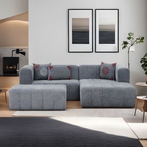Beyza Mini Right - Grey Grey Corner Sofa