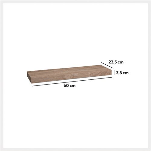 FIVE ZIDNA POLICA 60X23,5X3,8 CM MDF/DRVO NATURAL 138953C slika 2