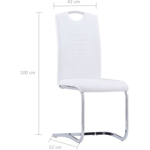 Konzolne blagovaonske stolice od umjetne kože 4 kom bijele slika 34