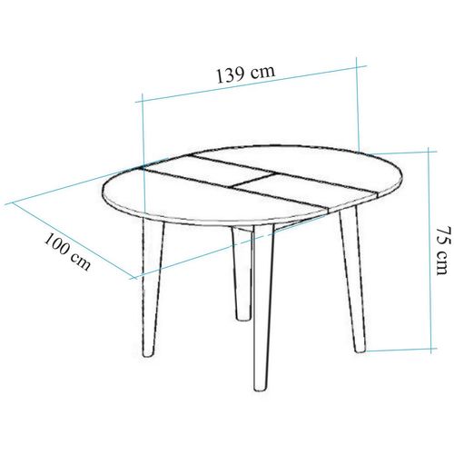 Woody Fashion Proširivi blagavaonski stol i stolice (3 komada) Paislee slika 10