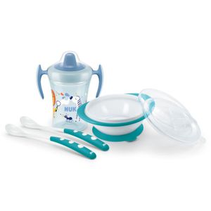 NUK Set posuđa za bebe Learn to Eat, Blue