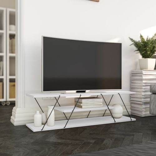 Canaz - White, Black WhiteBlack TV Stand slika 1