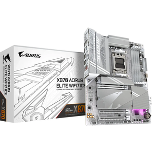 GIGABYTE X870 AORUS ELITE WIFI7 ICE, DDR5, SATA3, USB4, DP, 2.5GbE, WiFi 7, AM5 ATX