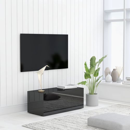 TV ormarić visoki sjaj crni 80 x 34 x 30 cm od iverice slika 38