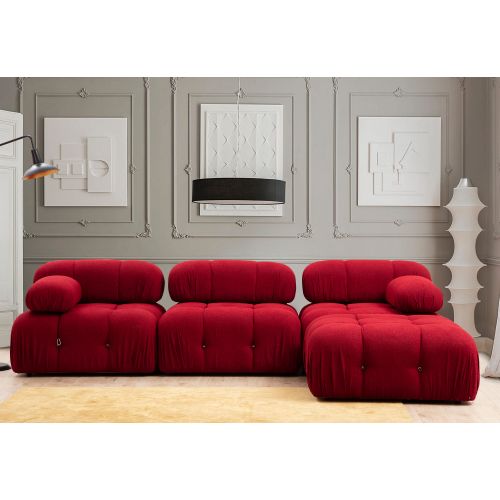 Atelier Del Sofa Kutna garnitura, Crvena, Bubble Corner ( L1-O1-1R -Puf) - Red slika 1