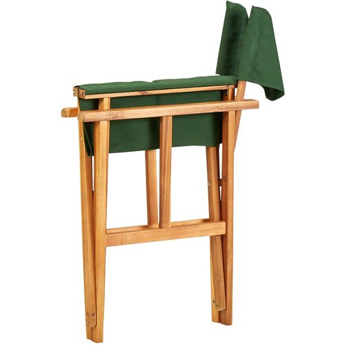 Redateljska stolica od masivnog bagremovog drva zelena slika 5