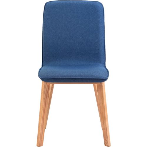 Blagovaonske stolice tkanina i hrastovina 2 kom plave slika 12