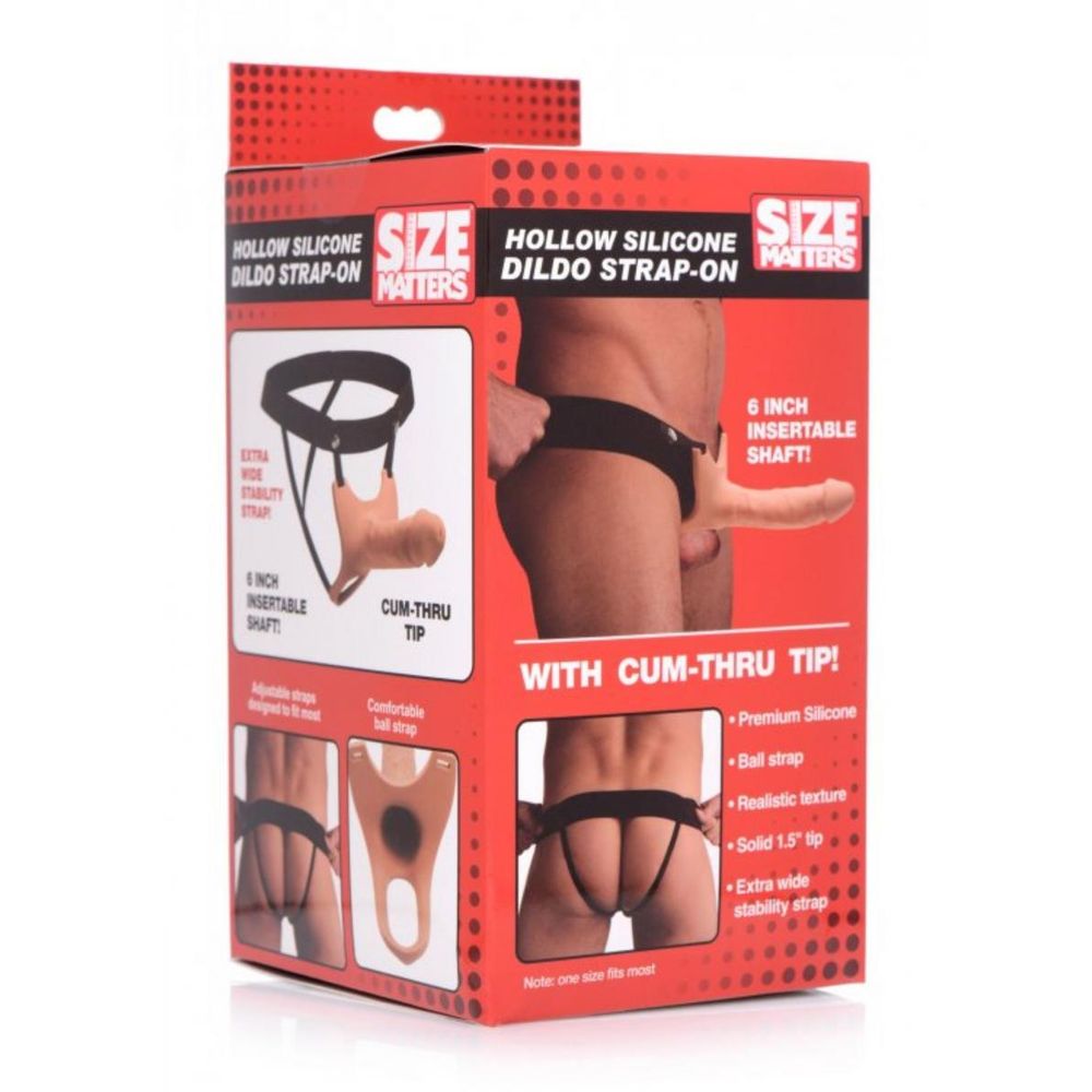Silikonski šuplji strap on, bež slika 7