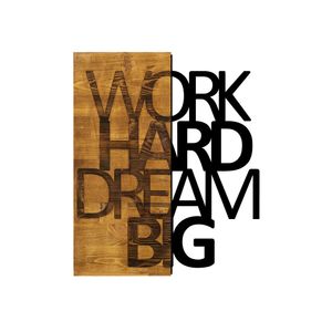 Wallity Ukrasni drveni zidni dodatak, Work Hard Dream Big