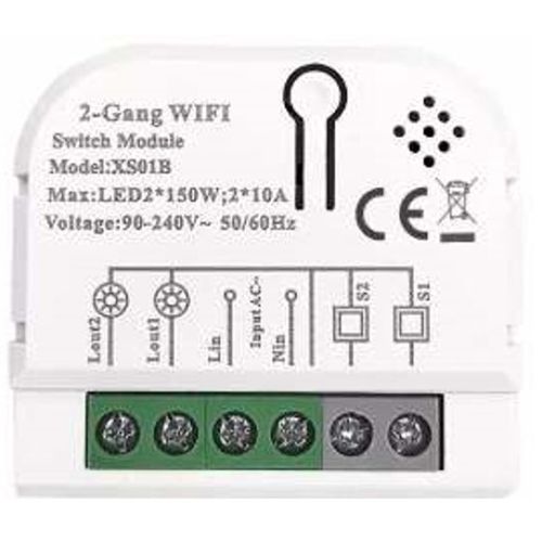 SMART-2GANGTuya Wifi DIY Self-locking daljinski upravljac Smart Switch relejni modul DC 5V/7-32V AC slika 1