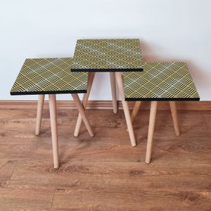 Nesting Table Set (3 komada) - Anthracite i Zlatna