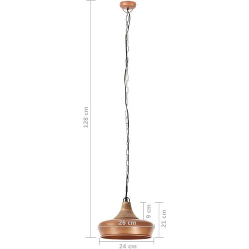 Industrijska viseća svjetiljka bakrena 26 cm E27 željezo i drvo slika 16