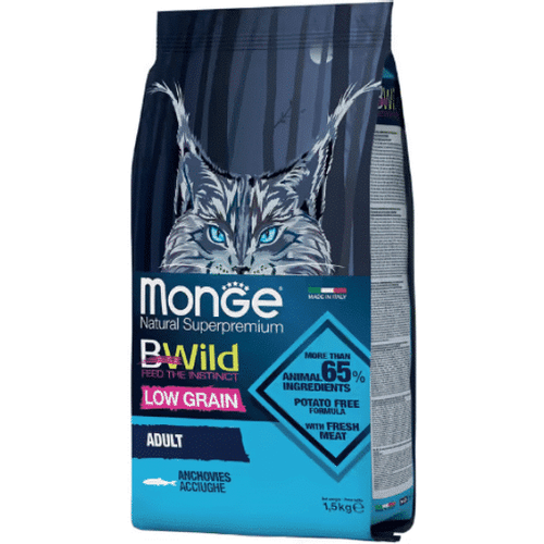 Monge BWild Low Grain Cat Adult Anchovies 1.5 kg slika 1