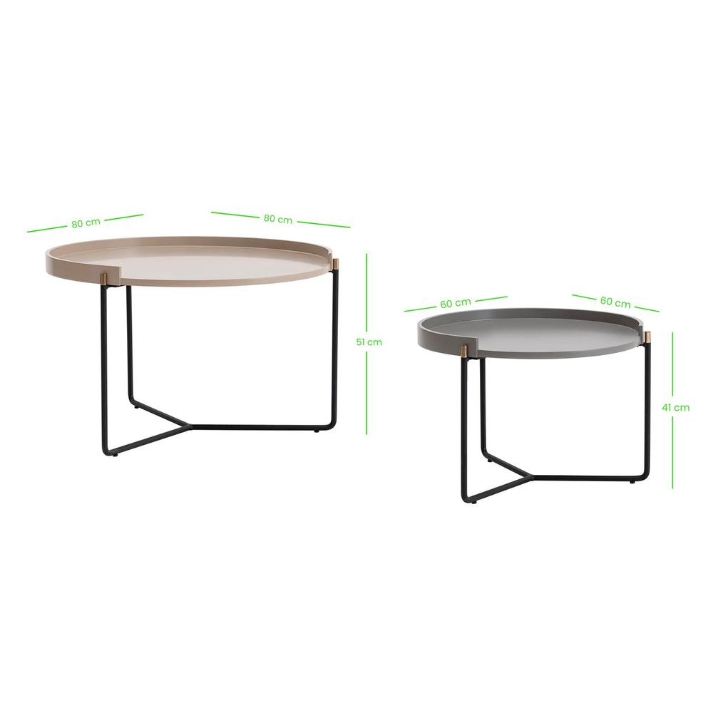 Nesting table Mandy - Bež (2 komada) slika 16