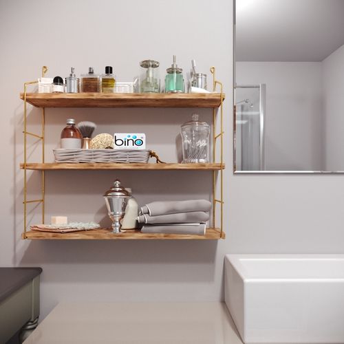 3'lü Duvar Rafı, Kitaplık Gold
Brown Wall Shelf slika 5