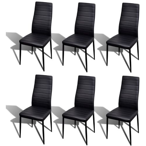Komplet za ručak - Linijske stolice crne tanke 6 kom + stakleni stol slika 58