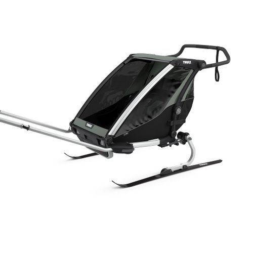 Thule Chariot Lite 2 zeleno (agava)/crna sportska dječja kolica i prikolica za bicikl za dvoje djece (4u1) slika 5