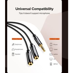 Adapter UGREEN, 3.5mm (M) na 2x3.5mm (Ž), 0.2m, za slušalice