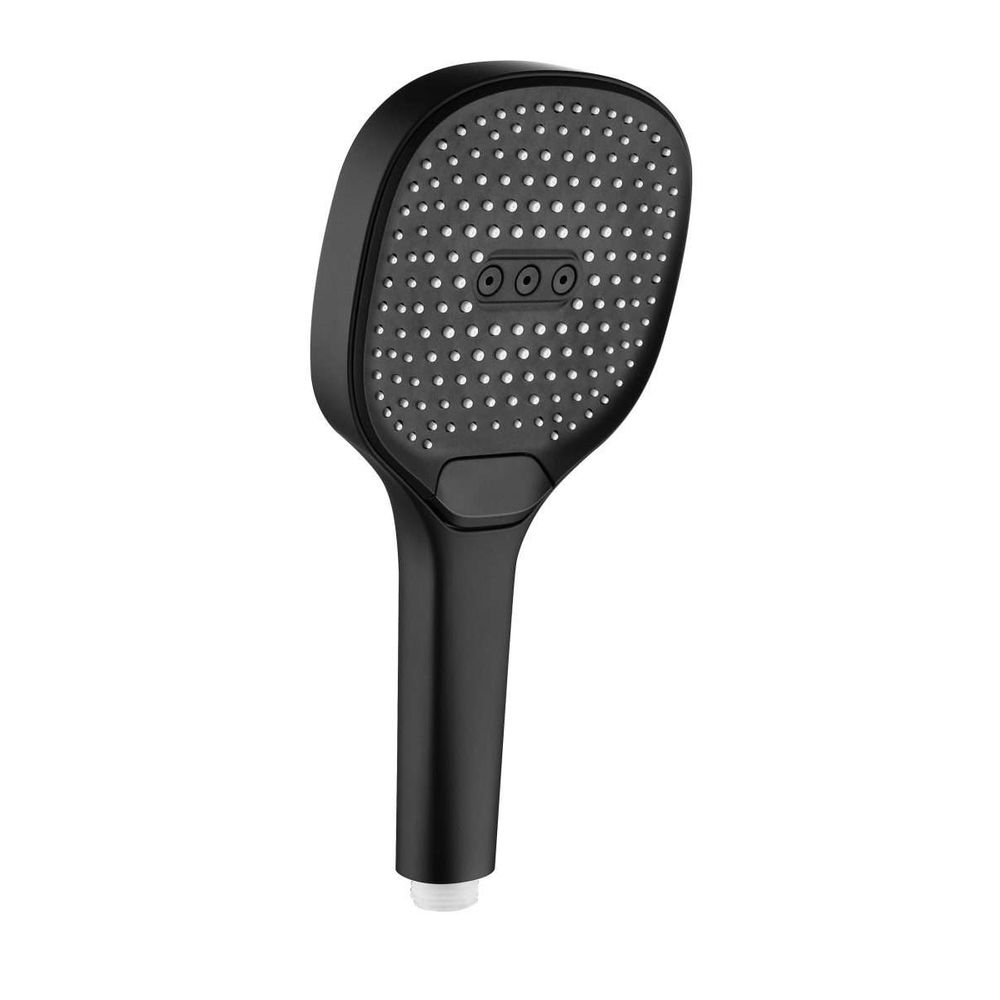 Inter Ceramic tuš ručica, 3 funkcije, pravokutna 12cm abs crna slika 1