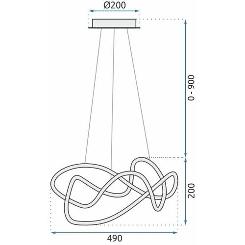 TOOLIGHT Moderna LED stropna svjetiljka + daljinski upravljač EVE App820-CP crna slika 11