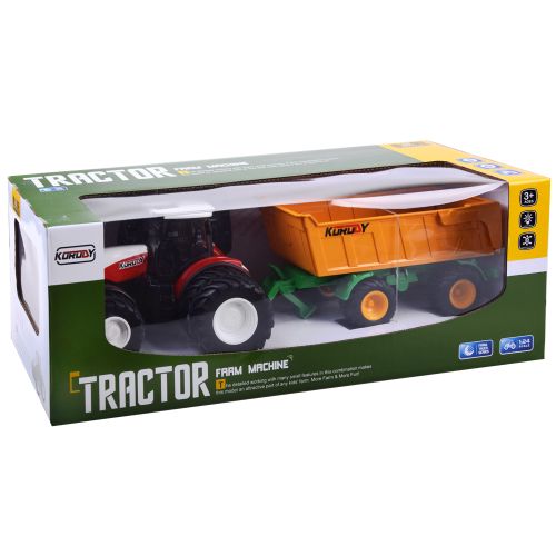 Traktor na daljinsko upravljanje sa žutom prikolicom RC0601 slika 8