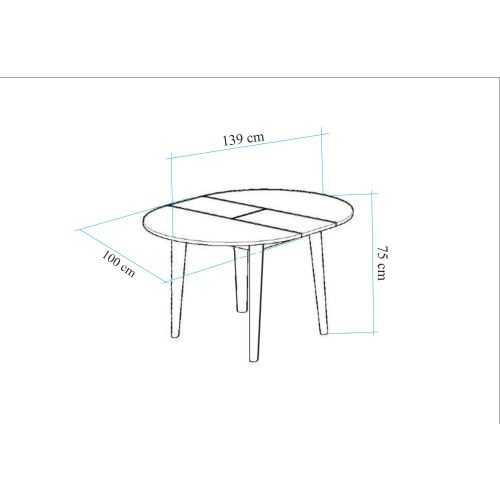 Vina 0900 - Walnut, Stone Walnut
Stone Extendable Dining Table & Chairs Set (3 Pieces) slika 10